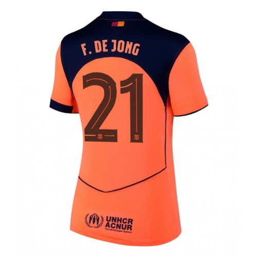Echipament fotbal Barcelona Frenkie de Jong #21 Tricou Treilea 2025-26 pentru femei maneca scurta Echipament fotbal Barcelona Frenkie de Jong #21 Tricou Treilea 2025-26 pentru femei maneca scurta