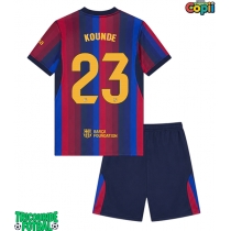 Echipament fotbal Barcelona Jules Kounde #23 Tricou Acasa 2026-27 pentru copii maneca scurta (+ Pantaloni scurti)