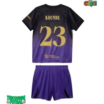 Echipament fotbal Barcelona Jules Kounde #23 Tricou Deplasare 2026-27 pentru copii maneca scurta (+ Pantaloni scurti)