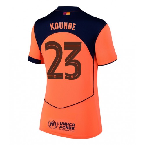 Echipament fotbal Barcelona Jules Kounde #23 Tricou Treilea 2025-26 pentru femei maneca scurta Echipament fotbal Barcelona Jules Kounde #23 Tricou Treilea 2025-26 pentru femei maneca scurta