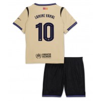Echipament fotbal Barcelona Lamine Yamal #10 Tricou Deplasare 2025-26 pentru copii maneca scurta (+ Pantaloni scurti)