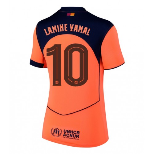 Echipament fotbal Barcelona Lamine Yamal #10 Tricou Treilea 2025-26 pentru femei maneca scurta Echipament fotbal Barcelona Lamine Yamal #10 Tricou Treilea 2025-26 pentru femei maneca scurta