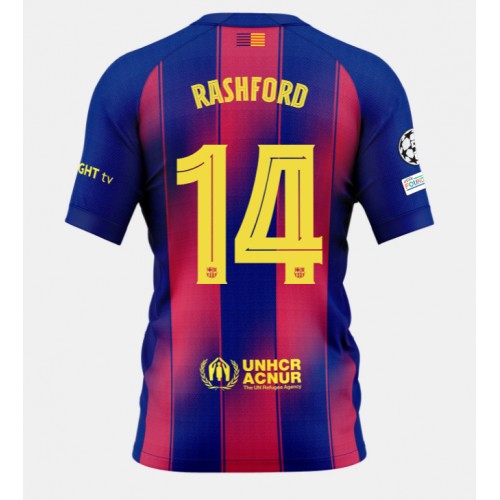 Echipament fotbal Barcelona Marcus Rashford #14 Tricou Acasa 2025-26 maneca scurta Echipament fotbal Barcelona Marcus Rashford #14 Tricou Acasa 2025-26 maneca scurta