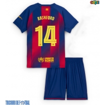 Echipament fotbal Barcelona Marcus Rashford #14 Tricou Acasa 2025-26 pentru copii maneca scurta (+ Pantaloni scurti)