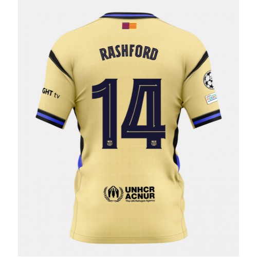 Echipament fotbal Barcelona Marcus Rashford #14 Tricou Deplasare 2025-26 maneca scurta Echipament fotbal Barcelona Marcus Rashford #14 Tricou Deplasare 2025-26 maneca scurta