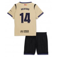 Echipament fotbal Barcelona Marcus Rashford #14 Tricou Deplasare 2025-26 pentru copii maneca scurta (+ Pantaloni scurti)