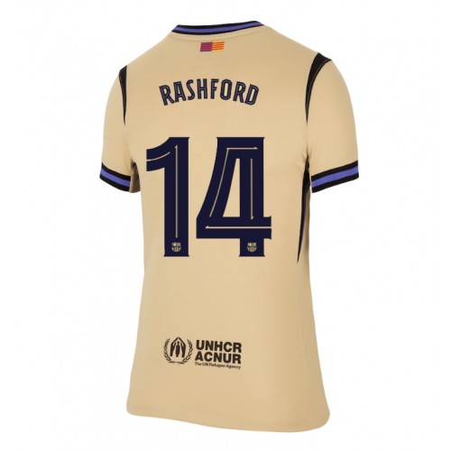 Echipament fotbal Barcelona Marcus Rashford #14 Tricou Deplasare 2025-26 pentru femei maneca scurta Echipament fotbal Barcelona Marcus Rashford #14 Tricou Deplasare 2025-26 pentru femei maneca scurta