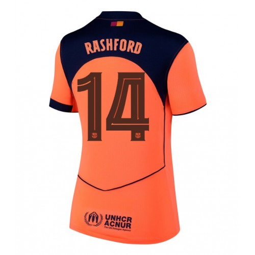 Echipament fotbal Barcelona Marcus Rashford #14 Tricou Treilea 2025-26 pentru femei maneca scurta Echipament fotbal Barcelona Marcus Rashford #14 Tricou Treilea 2025-26 pentru femei maneca scurta