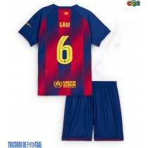 Echipament fotbal Barcelona Paez Gavi #6 Tricou Acasa 2025-26 pentru copii maneca scurta (+ Pantaloni scurti)