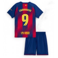 Echipament fotbal Barcelona Robert Lewandowski #9 Tricou Acasa 2025-26 pentru copii maneca scurta (+ Pantaloni scurti)