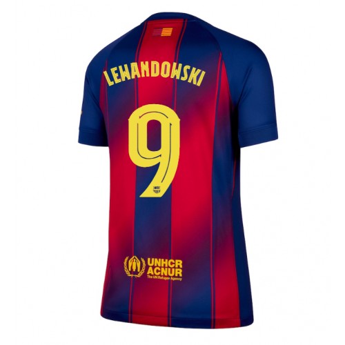 Echipament fotbal Barcelona Robert Lewandowski #9 Tricou Acasa 2025-26 pentru femei maneca scurta Echipament fotbal Barcelona Robert Lewandowski #9 Tricou Acasa 2025-26 pentru femei maneca scurta