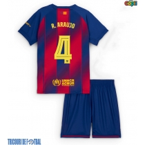 Echipament fotbal Barcelona Ronald Araujo #4 Tricou Acasa 2025-26 pentru copii maneca scurta (+ Pantaloni scurti)