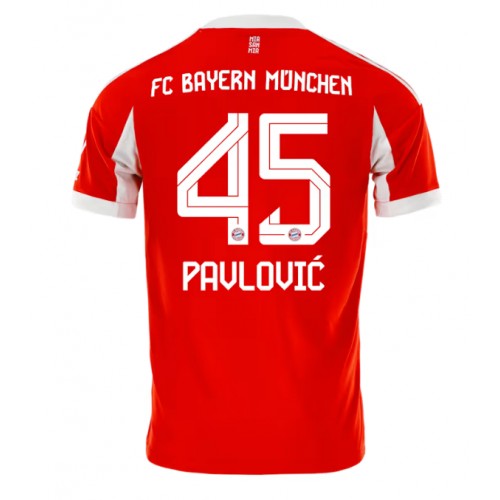 Echipament fotbal Bayern Munich Aleksandar Pavlovic #45 Tricou Acasa 2025-26 maneca scurta Echipament fotbal Bayern Munich Aleksandar Pavlovic #45 Tricou Acasa 2025-26 maneca scurta