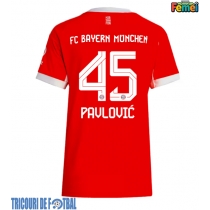 Echipament fotbal Bayern Munich Aleksandar Pavlovic #45 Tricou Acasa 2025-26 pentru femei maneca scurta