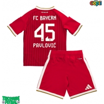 Echipament fotbal Bayern Munich Aleksandar Pavlovic #45 Tricou Acasa 2026-27 pentru copii maneca scurta (+ Pantaloni scurti)
