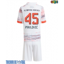 Echipament fotbal Bayern Munich Aleksandar Pavlovic #45 Tricou Deplasare 2025-26 pentru copii maneca scurta (+ Pantaloni scurti)