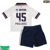 Echipament fotbal Bayern Munich Aleksandar Pavlovic #45 Tricou Deplasare 2026-27 pentru copii maneca scurta (+ Pantaloni scurti)