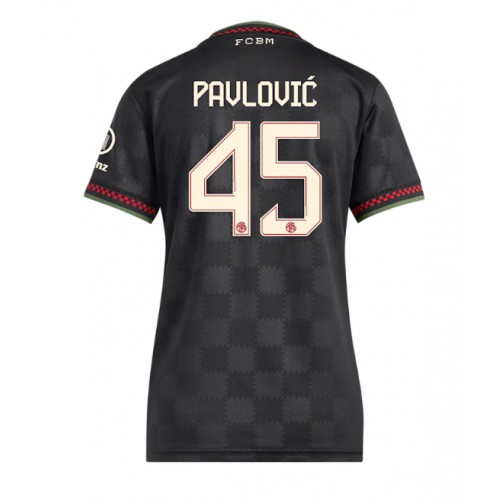 Echipament fotbal Bayern Munich Aleksandar Pavlovic #45 Tricou Treilea 2025-26 pentru femei maneca scurta Echipament fotbal Bayern Munich Aleksandar Pavlovic #45 Tricou Treilea 2025-26 pentru femei maneca scurta