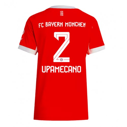 Echipament fotbal Bayern Munich Dayot Upamecano #2 Tricou Acasa 2025-26 pentru femei maneca scurta Echipament fotbal Bayern Munich Dayot Upamecano #2 Tricou Acasa 2025-26 pentru femei maneca scurta