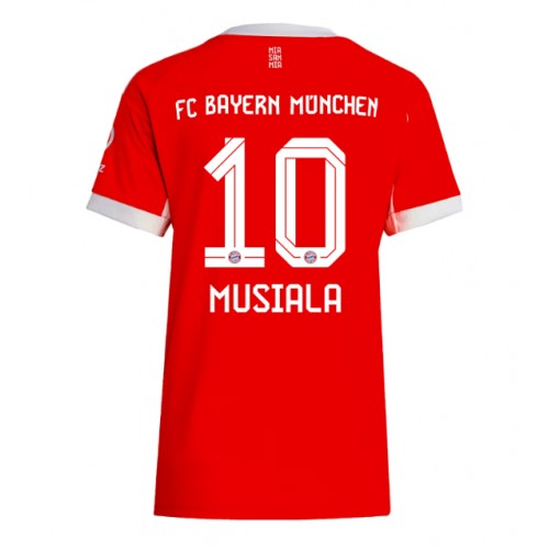 Echipament fotbal Bayern Munich Jamal Musiala #10 Tricou Acasa 2025-26 pentru femei maneca scurta Echipament fotbal Bayern Munich Jamal Musiala #10 Tricou Acasa 2025-26 pentru femei maneca scurta