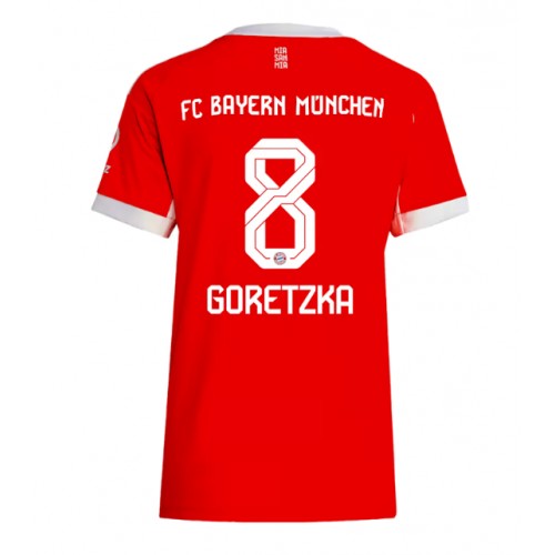 Echipament fotbal Bayern Munich Leon Goretzka #8 Tricou Acasa 2025-26 pentru femei maneca scurta Echipament fotbal Bayern Munich Leon Goretzka #8 Tricou Acasa 2025-26 pentru femei maneca scurta