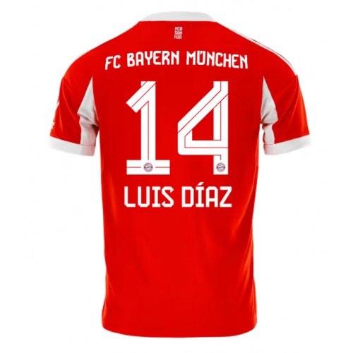 Echipament fotbal Bayern Munich Luis Diaz #14 Tricou Acasa 2025-26 maneca scurta Echipament fotbal Bayern Munich Luis Diaz #14 Tricou Acasa 2025-26 maneca scurta