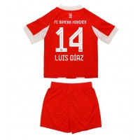 Echipament fotbal Bayern Munich Luis Diaz #14 Tricou Acasa 2025-26 pentru copii maneca scurta (+ Pantaloni scurti)