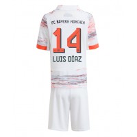 Echipament fotbal Bayern Munich Luis Diaz #14 Tricou Deplasare 2025-26 pentru copii maneca scurta (+ Pantaloni scurti)