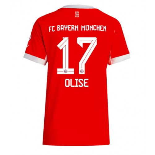 Echipament fotbal Bayern Munich Michael Olise #17 Tricou Acasa 2025-26 pentru femei maneca scurta Echipament fotbal Bayern Munich Michael Olise #17 Tricou Acasa 2025-26 pentru femei maneca scurta