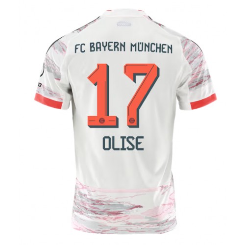 Echipament fotbal Bayern Munich Michael Olise #17 Tricou Deplasare 2025-26 maneca scurta Echipament fotbal Bayern Munich Michael Olise #17 Tricou Deplasare 2025-26 maneca scurta