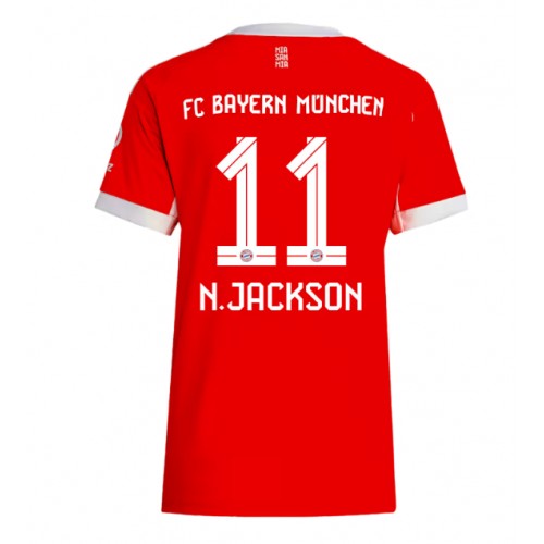 Echipament fotbal Bayern Munich Nicolas Jackson #11 Tricou Acasa 2025-26 pentru femei maneca scurta Echipament fotbal Bayern Munich Nicolas Jackson #11 Tricou Acasa 2025-26 pentru femei maneca scurta