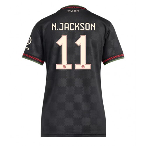 Echipament fotbal Bayern Munich Nicolas Jackson #11 Tricou Treilea 2025-26 pentru femei maneca scurta Echipament fotbal Bayern Munich Nicolas Jackson #11 Tricou Treilea 2025-26 pentru femei maneca scurta