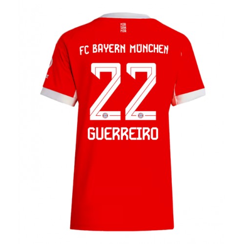 Echipament fotbal Bayern Munich Raphael Guerreiro #22 Tricou Acasa 2025-26 pentru femei maneca scurta Echipament fotbal Bayern Munich Raphael Guerreiro #22 Tricou Acasa 2025-26 pentru femei maneca scurta