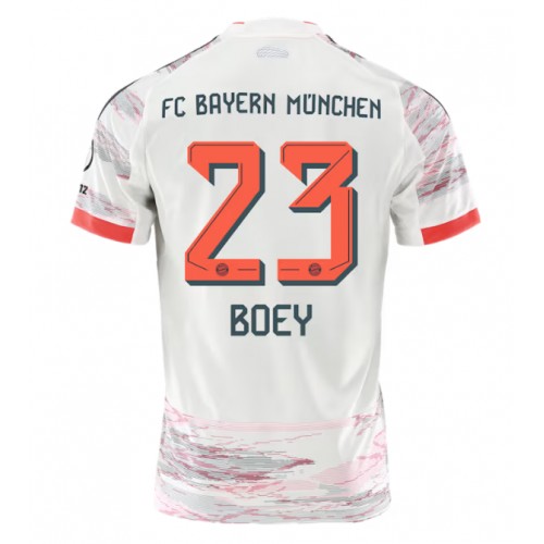 Echipament fotbal Bayern Munich Sacha Boey #23 Tricou Deplasare 2025-26 maneca scurta Echipament fotbal Bayern Munich Sacha Boey #23 Tricou Deplasare 2025-26 maneca scurta