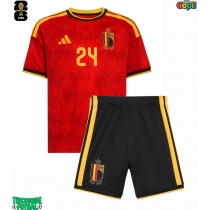 Echipament fotbal Belgia Amadou Onana #24 Tricou Acasa Mondial 2026 pentru copii maneca scurta (+ Pantaloni scurti)