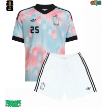 Echipament fotbal Belgia Nathan Ngoy #25 Tricou Deplasare Mondial 2026 pentru copii maneca scurta (+ Pantaloni scurti)