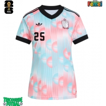 Echipament fotbal Belgia Nathan Ngoy #25 Tricou Deplasare Mondial 2026 pentru femei maneca scurta