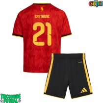 Echipament fotbal Belgia Timothy Castagne #21 Tricou Acasa Mondial 2026 pentru copii maneca scurta (+ Pantaloni scurti)