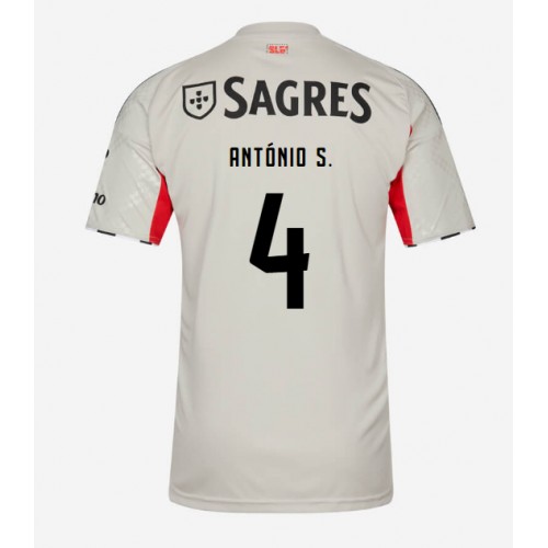 Echipament fotbal Benfica Antonio Silva #4 Tricou Deplasare 2025-26 maneca scurta Echipament fotbal Benfica Antonio Silva #4 Tricou Deplasare 2025-26 maneca scurta