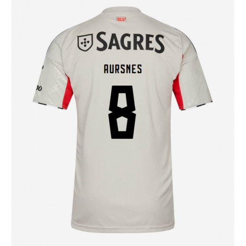 Echipament fotbal Benfica Fredrik Aursnes #8 Tricou Deplasare 2025-26 maneca scurta Echipament fotbal Benfica Fredrik Aursnes #8 Tricou Deplasare 2025-26 maneca scurta