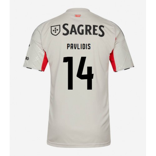 Echipament fotbal Benfica Vangelis Pavlidis #14 Tricou Deplasare 2025-26 maneca scurta Echipament fotbal Benfica Vangelis Pavlidis #14 Tricou Deplasare 2025-26 maneca scurta