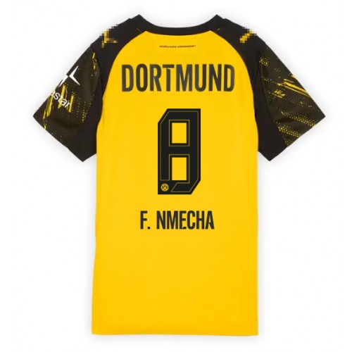Echipament fotbal Borussia Dortmund Felix Nmecha #8 Tricou Acasa 2025-26 pentru femei maneca scurta Echipament fotbal Borussia Dortmund Felix Nmecha #8 Tricou Acasa 2025-26 pentru femei maneca scurta
