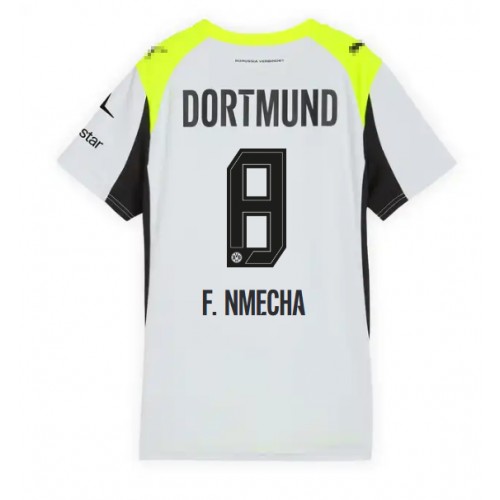 Echipament fotbal Borussia Dortmund Felix Nmecha #8 Tricou Deplasare 2025-26 pentru femei maneca scurta Echipament fotbal Borussia Dortmund Felix Nmecha #8 Tricou Deplasare 2025-26 pentru femei maneca scurta