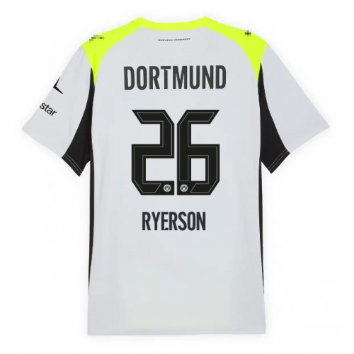 Echipament fotbal Borussia Dortmund Julian Ryerson #26 Tricou Deplasare 2025-26 maneca scurta Echipament fotbal Borussia Dortmund Julian Ryerson #26 Tricou Deplasare 2025-26 maneca scurta