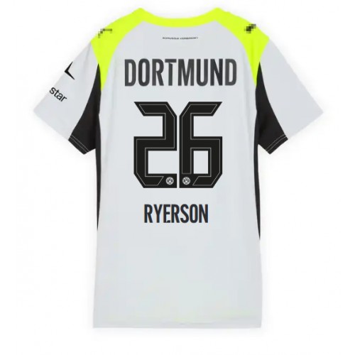 Echipament fotbal Borussia Dortmund Julian Ryerson #26 Tricou Deplasare 2025-26 pentru femei maneca scurta Echipament fotbal Borussia Dortmund Julian Ryerson #26 Tricou Deplasare 2025-26 pentru femei maneca scurta
