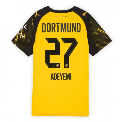 Echipament fotbal Borussia Dortmund Karim Adeyemi #27 Tricou Acasa 2025-26 pentru femei maneca scurta Echipament fotbal Borussia Dortmund Karim Adeyemi #27 Tricou Acasa 2025-26 pentru femei maneca scurta