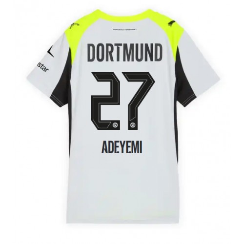 Echipament fotbal Borussia Dortmund Karim Adeyemi #27 Tricou Deplasare 2025-26 pentru femei maneca scurta Echipament fotbal Borussia Dortmund Karim Adeyemi #27 Tricou Deplasare 2025-26 pentru femei maneca scurta
