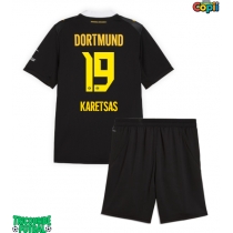 Echipament fotbal Borussia Dortmund Konstantinos Karetsas #19 Tricou Deplasare 2026-27 pentru copii maneca scurta (+ Pantaloni scurti)