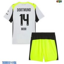 Echipament fotbal Borussia Dortmund Maximilian Beier #14 Tricou Deplasare 2025-26 pentru copii maneca scurta (+ Pantaloni scurti)