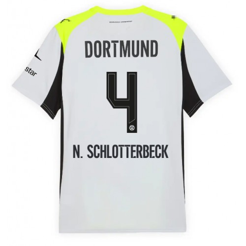 Echipament fotbal Borussia Dortmund Nico Schlotterbeck #4 Tricou Deplasare 2025-26 maneca scurta Echipament fotbal Borussia Dortmund Nico Schlotterbeck #4 Tricou Deplasare 2025-26 maneca scurta